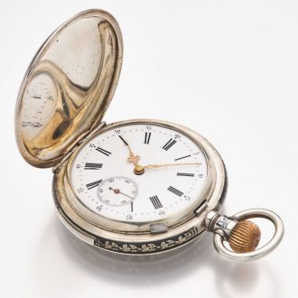 Fine Swiss niëllo silver minute repeating lever watch Circa 1900