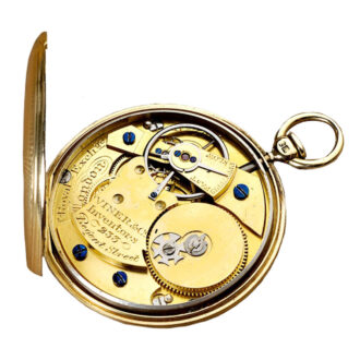 English gold open faced cylinder pocket watch Circa 1830