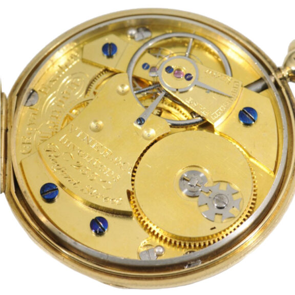 English gold open faced cylinder pocket watch Circa 1830 English gold open faced cylinder pocket watch Circa 1830
