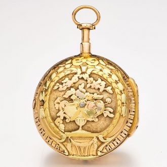 French attractive multi-coloured gold repeating watch Circa 1760