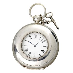 Oversized Swiss silvered lever deck watch Circa 1868