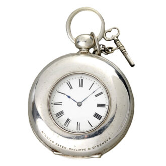 Oversized Swiss silvered lever deck watch Circa 1868