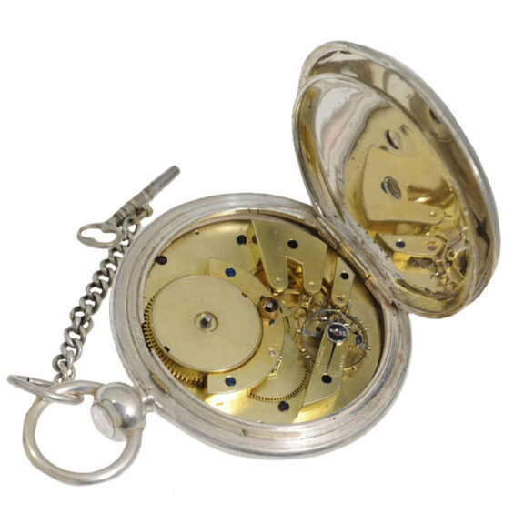 Oversized Swiss silvered lever deck watch Circa 1868 Oversized Swiss silvered lever deck watch Circa 1868