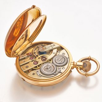 Fine Swiss 18 carat gold open faced lever watch Circa 1885