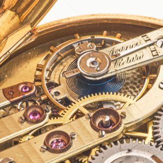 Fine Swiss 18 carat gold open faced lever watch Circa 1885