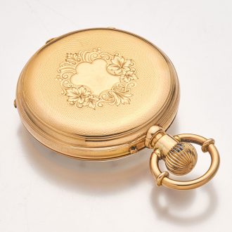 Fine Swiss 18 carat gold open faced lever watch Circa 1885