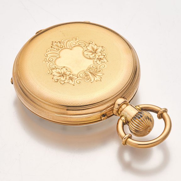 Fine Swiss 18 carat gold open faced lever watch Circa 1885 Fine Swiss 18 carat gold open faced lever watch Circa 1885