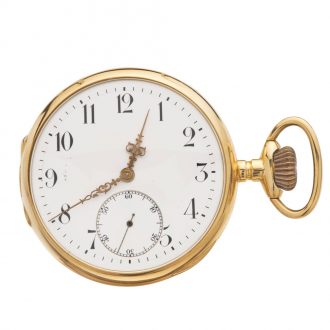 Fine Swiss 18K gold open faced lever pocket watch Circa 1910
