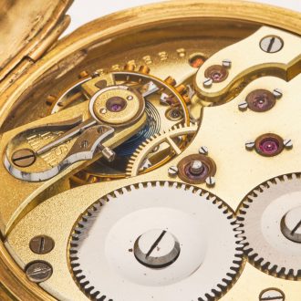 Fine Swiss 18K gold open faced lever pocket watch Circa 1910