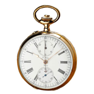 French gold open faced watch with chronograph Circa 1875