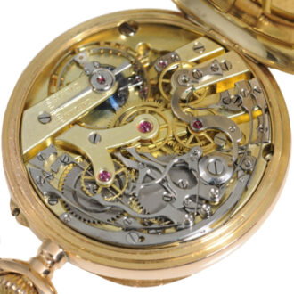 French gold open faced watch with chronograph Circa 1875