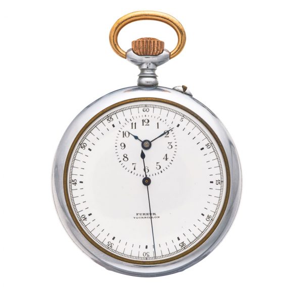 Swiss interesting steel lever one minute tourbillon Circa 1905 Swiss interesting steel lever one minute tourbillon Circa 1905