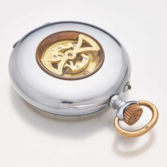 Swiss interesting steel lever one minute tourbillon Circa 1905