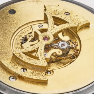 Swiss interesting steel lever one minute tourbillon Circa 1905