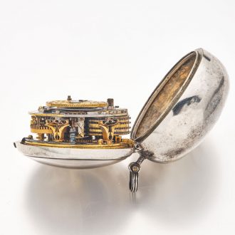 English silver verge watch with day and night indication Circa 1680