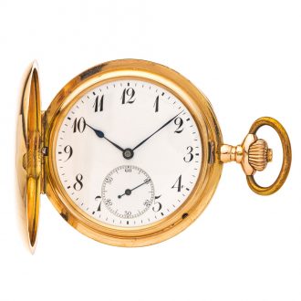 Swiss fine 14k pink gold hunting cased IWC watch Circa 1912