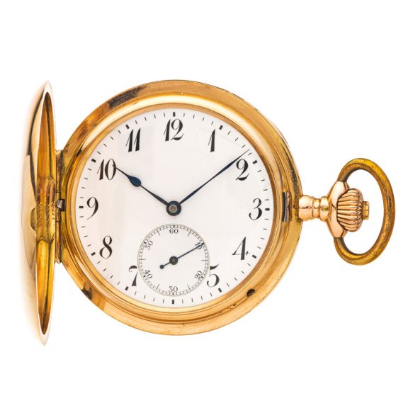 Swiss fine 14k pink gold hunting cased IWC watch Circa 1912 Swiss fine 14k pink gold hunting cased IWC watch Circa 1912