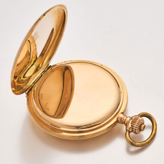 Swiss fine 14k pink gold hunting cased IWC watch Circa 1912 Swiss fine 14k pink gold hunting cased IWC watch Circa 1912
