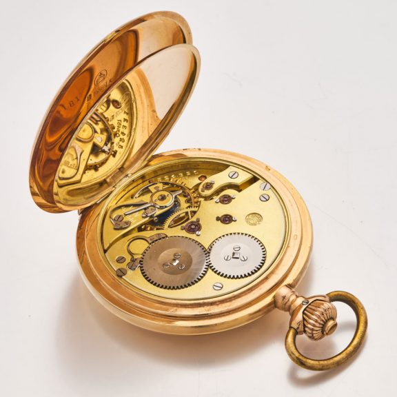 Swiss fine 14k pink gold hunting cased IWC watch Circa 1912 Swiss fine 14k pink gold hunting cased IWC watch Circa 1912
