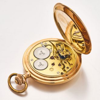 Swiss fine 14k pink gold hunting cased IWC watch Circa 1912