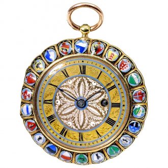Very fine Swiss gold and enamel cylinder watch Circa 1810