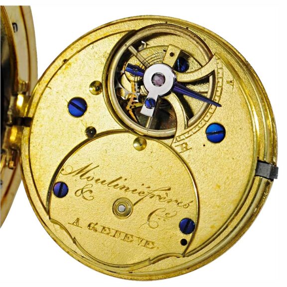 Swiss gold pocket watch with 22 enamel portraits Circa 1810 Swiss gold pocket watch with 22 enamel portraits Circa 1810