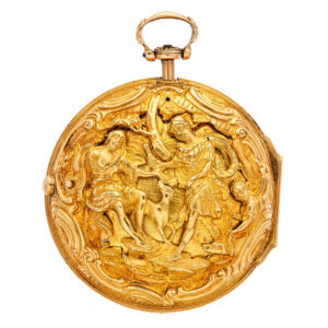 Rare English 22 carat gold repoussé verge watch Circa 1746