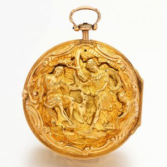 Rare English 22 carat gold repoussé verge watch Circa 1746