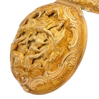 Rare English 22 carat gold repoussé verge watch Circa 1746