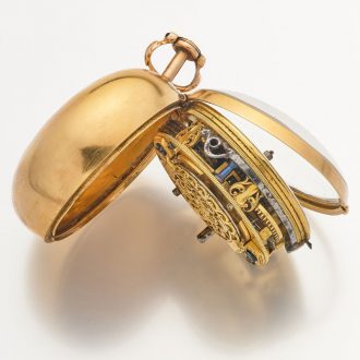 Rare English 22 carat gold repoussé verge watch Circa 1746