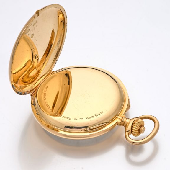 Swiss gold chronograph with jumping minute counter Circa 1907 Swiss gold chronograph with jumping minute counter Circa 1907