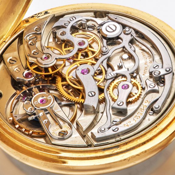 Swiss gold chronograph with jumping minute counter Circa 1907 Swiss gold chronograph with jumping minute counter Circa 1907