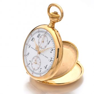 Swiss gold chronograph with jumping minute counter Circa 1907