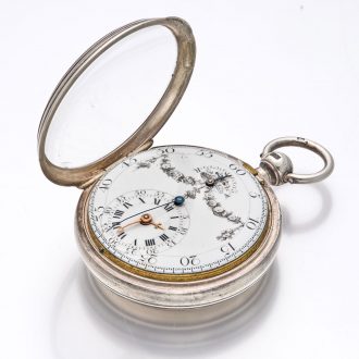 Rare Swiss silver automatic winding cylinder watch Circa 1800