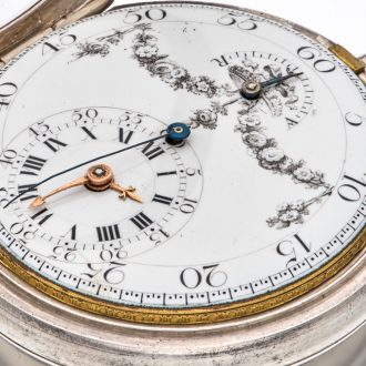 Rare Swiss silver automatic winding cylinder watch Circa 1800