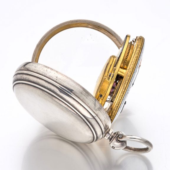Rare Swiss silver automatic winding cylinder watch Circa 1800 Rare Swiss silver automatic winding cylinder watch Circa 1800