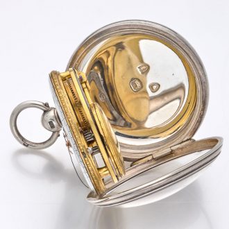 Rare Swiss silver automatic winding cylinder watch Circa 1800
