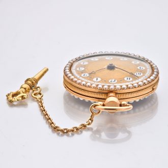 Exquisite French gold and enamel repeating watch Circa 1820
