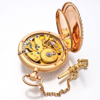 Exquisite French gold and enamel repeating watch Circa 1820