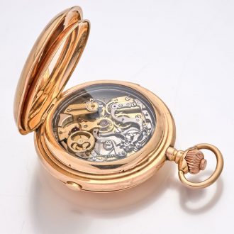 Large Swiss 14 carat gold complicated lever watch Circa 1895