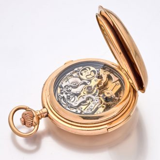 Large Swiss 14 carat gold complicated lever watch Circa 1895