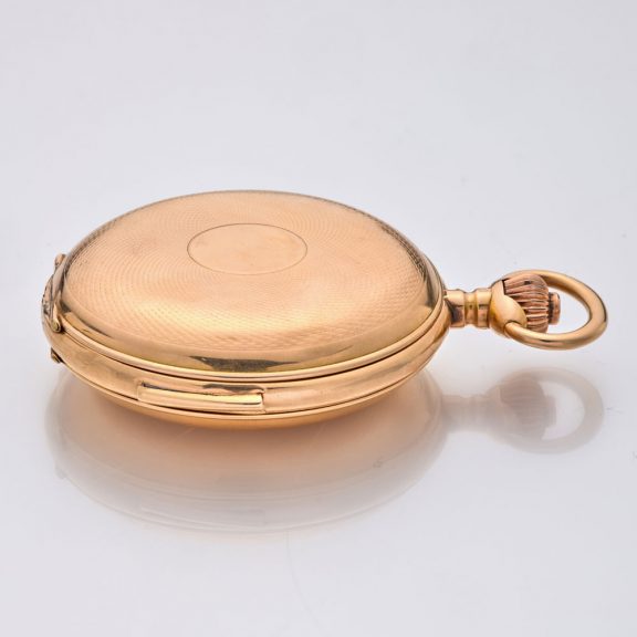 Large Swiss 14 carat gold complicated lever watch Circa 1895 Large Swiss 14 carat gold complicated lever watch Circa 1895