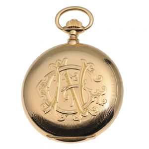 German gold hunting cased lever with carrousel Circa 1914