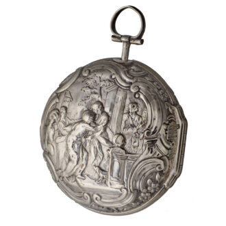 A silver champleve date dial in silver pair cases Circa 1764