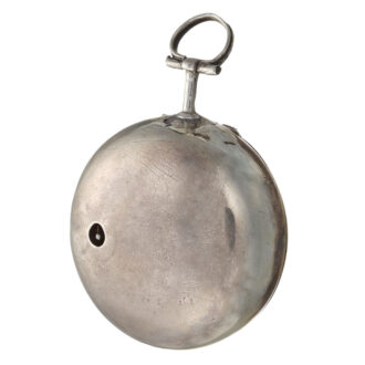 A silver champleve date dial in silver pair cases Circa 1764
