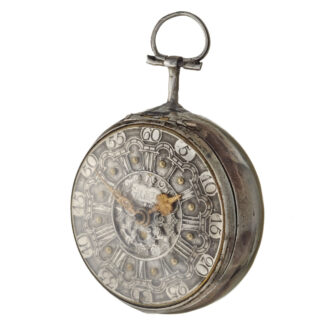 A silver champleve date dial in silver pair cases Circa 1764