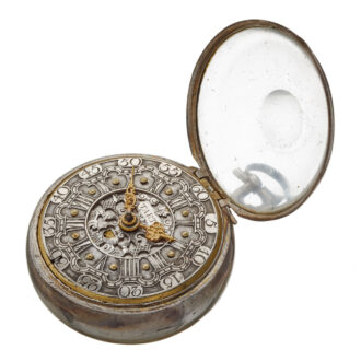 A silver champleve date dial in silver pair cases Circa 1764