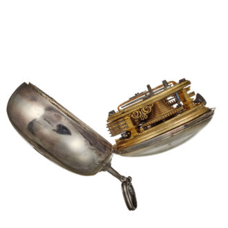 A silver champleve date dial in silver pair cases Circa 1764