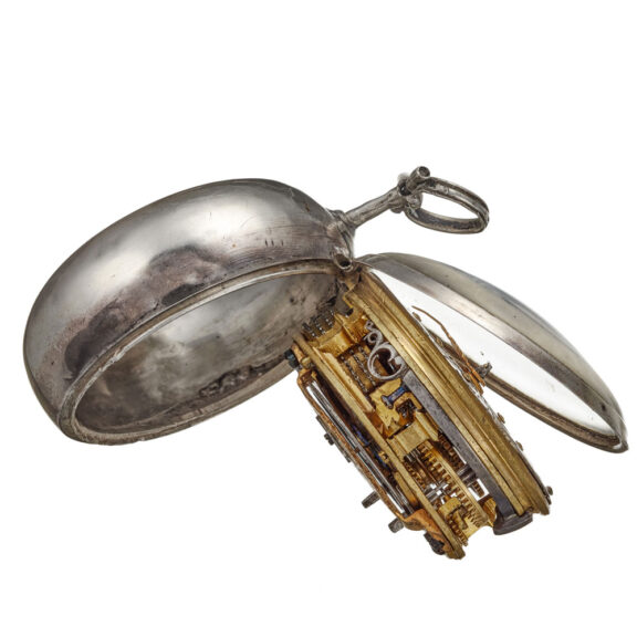 A silver champleve date dial in silver pair cases Circa 1764 A silver champleve date dial in silver pair cases Circa 1764