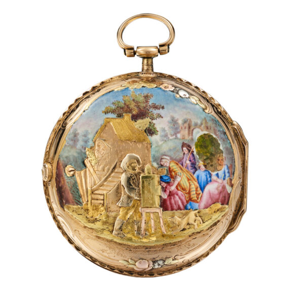 Swiss 20k gold decorative pocket watch with date Circa 1755 Swiss 20k gold decorative pocket watch with date Circa 1755